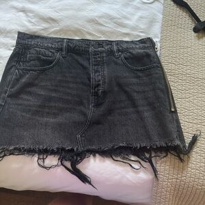 black mini skirt